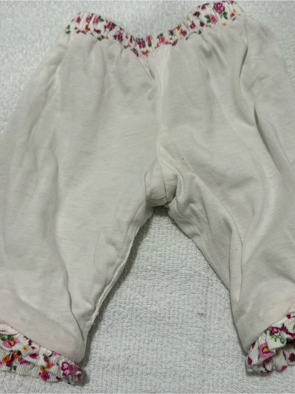 The Children's Place White Romper with Pink & Purple Floral Trim